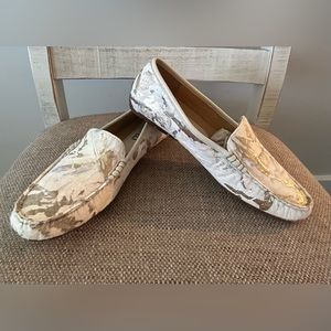 VANELI White/Gold Calf Hair Loafers